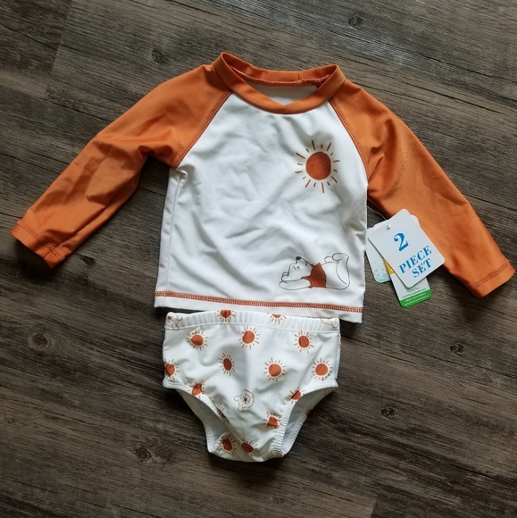 NWT Disney Winnie the Pooh Rash Guard Two Piece Swim Suit - Picture 1 of 6